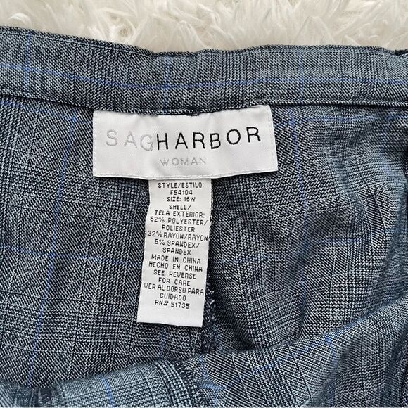 Sag Harbor Women’s Size 16 w Two Pairs Dress Slacks blue grey - Picture 5 of 5
